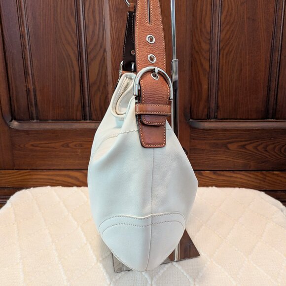 Coach SoHo Hobo Medium Bag Legacy Y2K white Leather 3651 - excellent condition - Picture 5 of 12